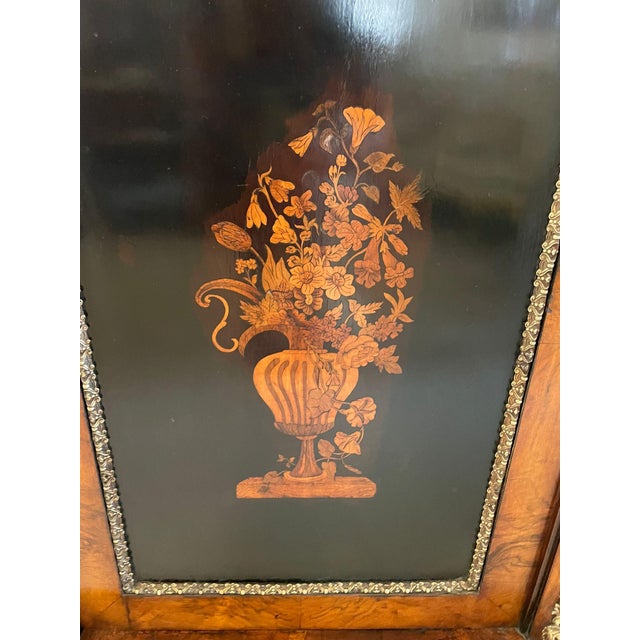 Antique Victorian Burr Walnut Marquetry Sideboard, 1850 For Sale - Image 10 of 18