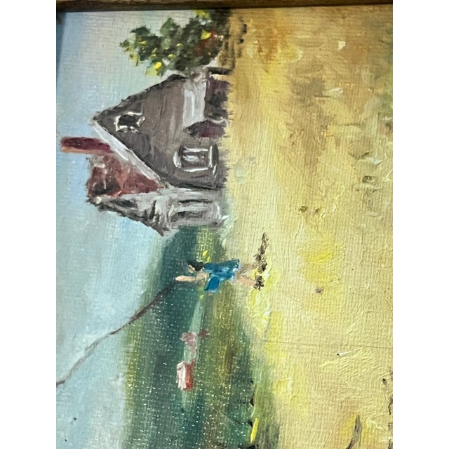 Farmhouse Pair of Vintage Framed Oil Paintings For Sale - Image 3 of 7