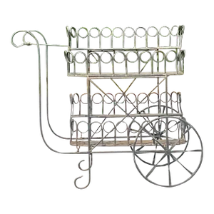 Mid 20th Century Vintage Wrought Iron Bar Cart