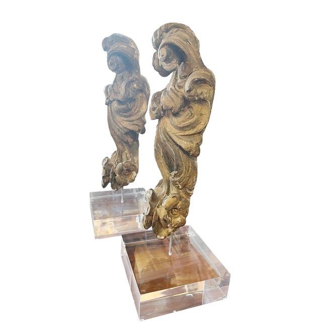 French Mounted Architectural Carvings - A Pair For Sale - Image 3 of 4