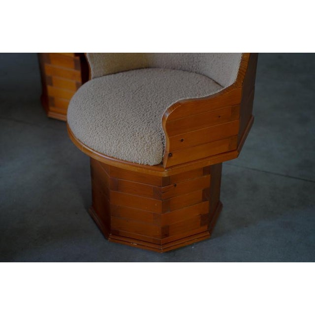 Pine Dining Chairs in Boucle Upholstery, Germany, 1970s, Set of 7 For Sale - Image 13 of 18