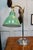 Antique Brass and Green Enamel Gooseneck Reading Lamp, 1920 For Sale - Image 3 of 7
