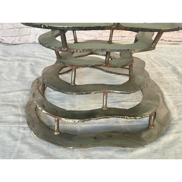 Silas Seandel Hand-Welded Steel Coffee Table With Glass Top For Sale In Tampa - Image 6 of 13