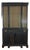 Mid 20th Century Modern Hollywood Regency-Inspired Ebony Display Cabinet With Brass Mesh Door For Sale