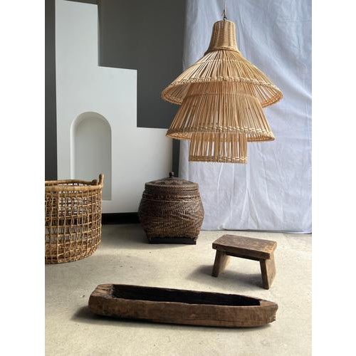 Rattan Pendant Light in the Shape of Asian Lantern For Sale - Image 6 of 18