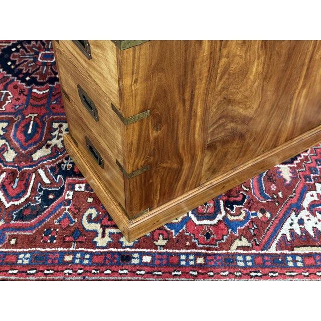 Indian Marine Flat-Top Desk in Mahogany, 1980s For Sale - Image 11 of 18