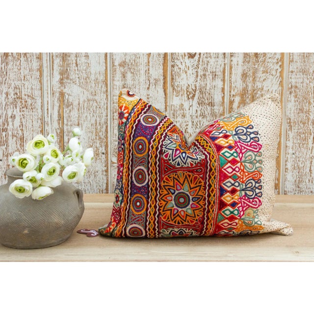 Textile Thura Antique Tribal Grain Sack Pillow For Sale - Image 7 of 8
