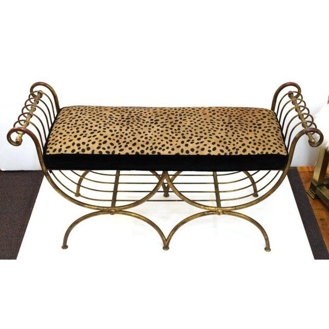 Mid Century Modern Italian Bench in Gilt Iron & Faux ... (640 x 640 Pixel)