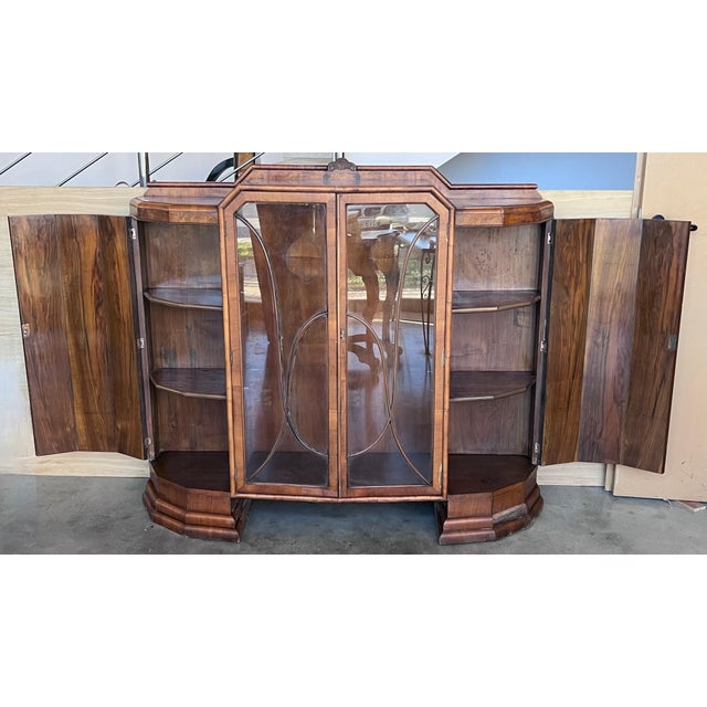 Art Deco Art Deco Cathedral Display Cabinet with Ebonized Base, Vitrine, circa 1930 For Sale - Image 3 of 18