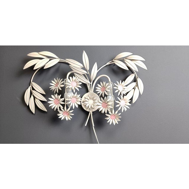 Hollywood Regency Vintage Floral Wall Lamp attributed to Hans Kögl, 1970s For Sale - Image 3 of 14