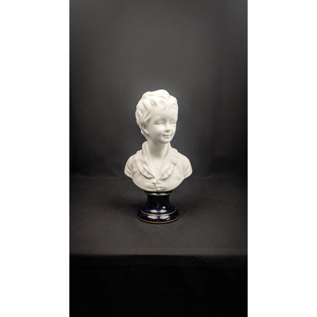 Limoges Porcelain Bust of the Child Alexandre Brongniart after Jean Houdon by Camille Tharaud For Sale - Image 12 of 12