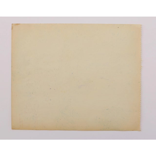 1950s Mid-Century Swedish Folk Art Original Oil Pastel Painting, Canal With a Rowboat and Greenery For Sale - Image 11 of 18