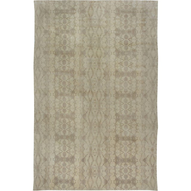 Drifting Dune Abstract Modern Beige With Taupe Rug "Sandrift" For Sale