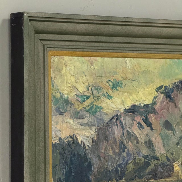 Antique Belgian Impressionist Oil Painting on Canvas by Albert Chavepeyer (1899-1986) 'River Landscape' For Sale - Image 14 of 16