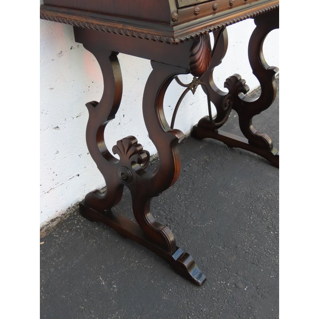 Early 1900s Carved Writing Cabinet Secretary Desk 6680 For Sale - Image 13 of 18