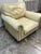 Traditional Benchmade Tipped Ivory Leather Arm Chair For Sale - Image 3 of 12