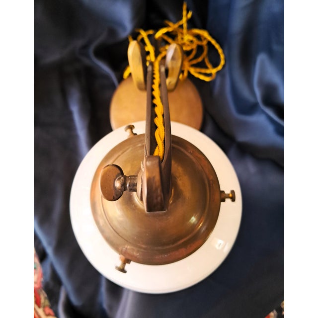 Art Nouveau Desk Lamp in Brass and Opaline, 1890s For Sale - Image 9 of 13