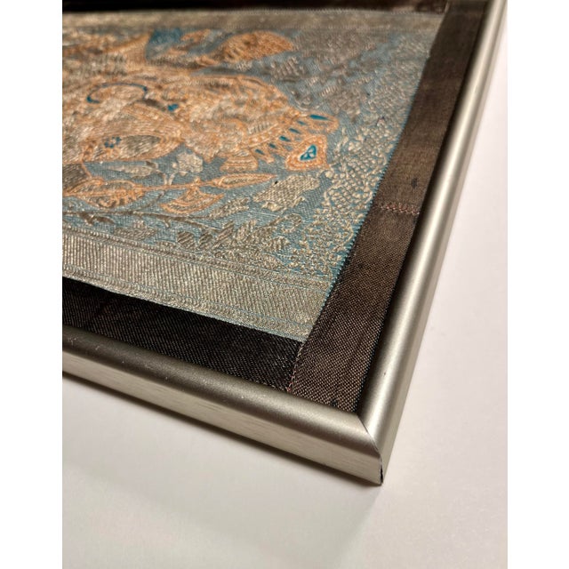 Vintage Ganesha Hindu Silk Tapestry – Framed Under Glass – 10” X 12” For Sale - Image 4 of 7