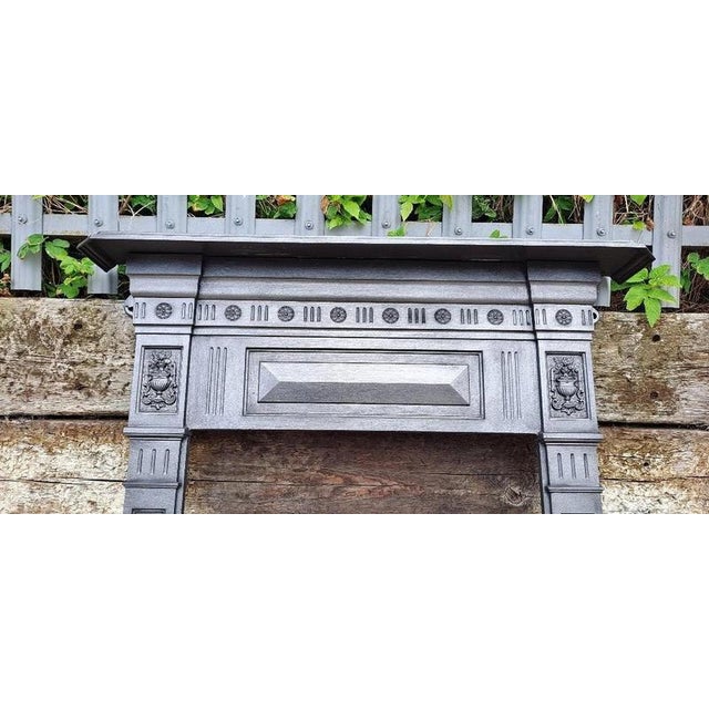 2000 - 2009 Antique Victorian Cast Iron Mantel Surround for Wood Burning Stove For Sale - Image 5 of 12