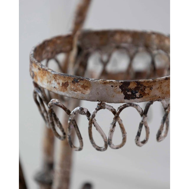 Mid 20th Century Charming French Birdcage Plant Stand with Original Paint For Sale - Image 12 of 15