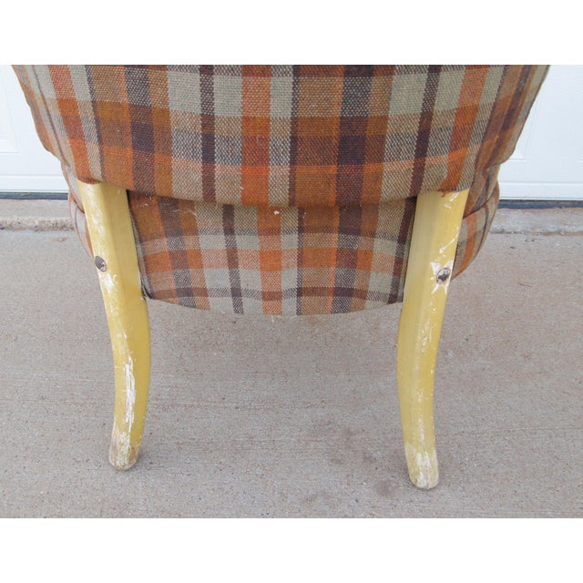 Cocktail Side Chair Mid Century Modern Plaid For Sale - Image 11 of 13
