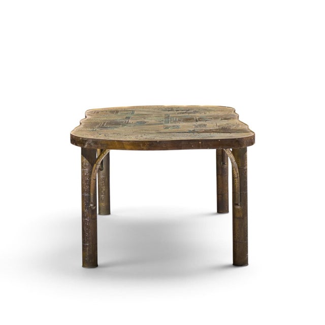 Philip and Kelvin LaVerne Philip & Kelvin LaVerne Chan Model 140 Mid Century Bronze Coffee Table For Sale - Image 4 of 11