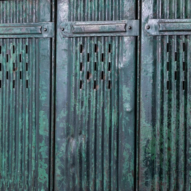 Green Five Door Locker by Strafor for Forge De Strasbourg, 1930s For Sale - Image 13 of 16