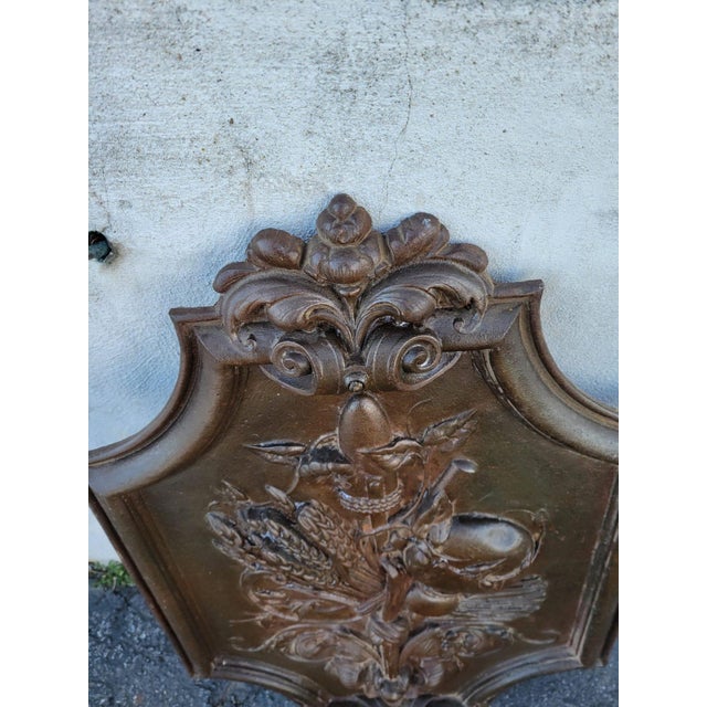 Brown Antique 19th Century Rustic Cast Iron Plaque Ornate Decorative Wall Art For Sale - Image 8 of 8