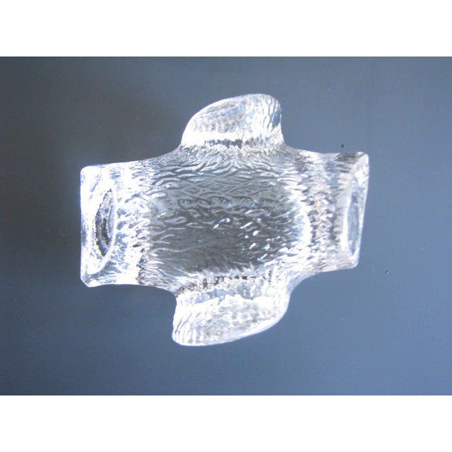 Antique 1860s Portland Glass Tree Stump / Log Shaped Clear Glass Salt