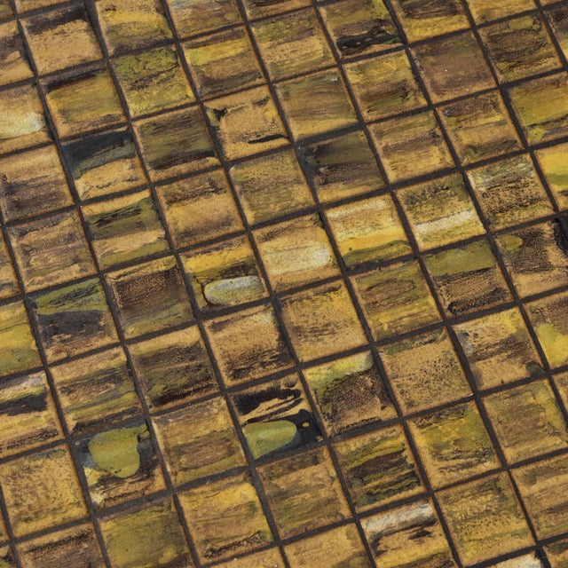 Mid-Century Modern Early Mid-Century Modern Danish Ceramic Tile Teak Square Tall Side Table For Sale - Image 3 of 10
