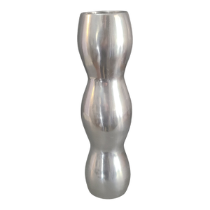 Mid-Century Modern Polished Aluminum Hourglass Shaped Vase