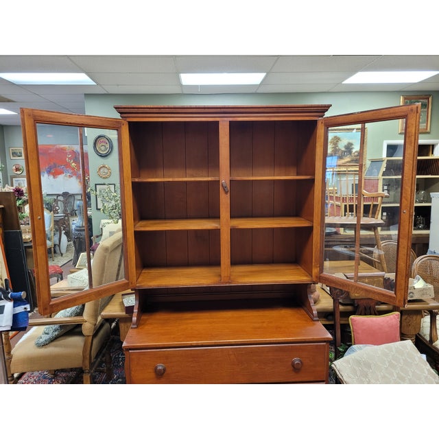 Farmhouse 1950s Vintage Shaker Style Cherry Cupboard For Sale - Image 3 of 10