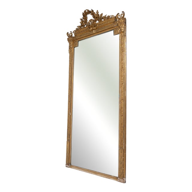 Large Napoleon III Pediment Mirror, 1870 For Sale