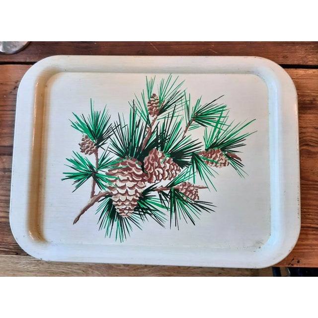 Great old midcentury winter time enamel tray. Fully functional but could also be used decoratively. No markers marks....