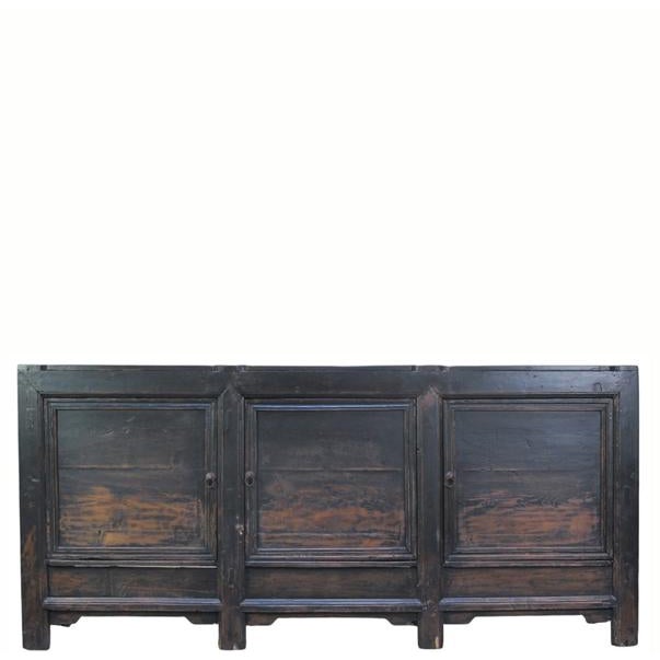3 Door Black Farmer's Sideboard For Sale - Image 12 of 14