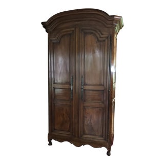 1780 French Burled Walnut Armoire With Antique Lock/Key For Sale