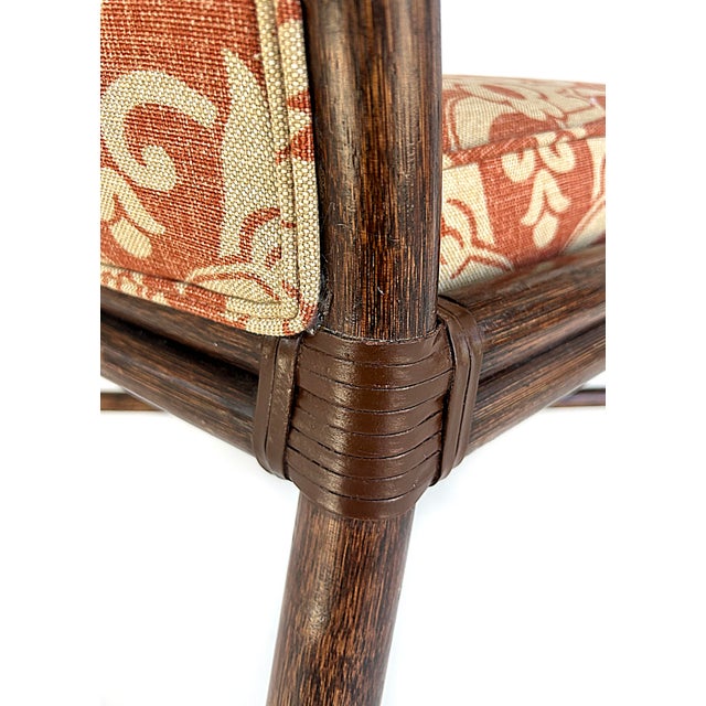 Late 20th Century Late 20th Century Barbara Barry McGuire Rattan Rawhide Dining Room Chairs, New Upholstery- Set of 8 For Sale - Image 5 of 12