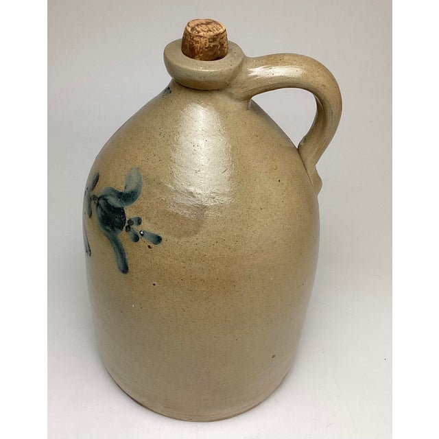 Antique American Blue Flower Decorated 2 Gallon Jug For Sale - Image 4 of 8