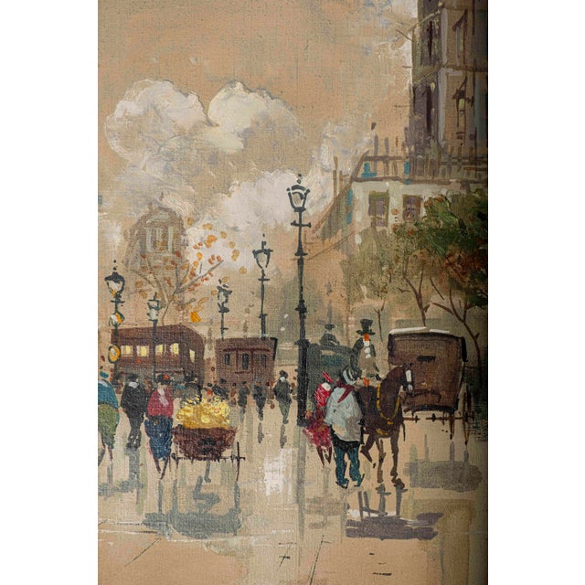 Wood Mid-Century Antonio DeVity Paris Street Scene Oil Painting, Signed & Stamped For Sale - Image 7 of 11