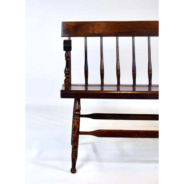 American Pine Spindle Back Deacons Bench For Sale - Image 13 of 13