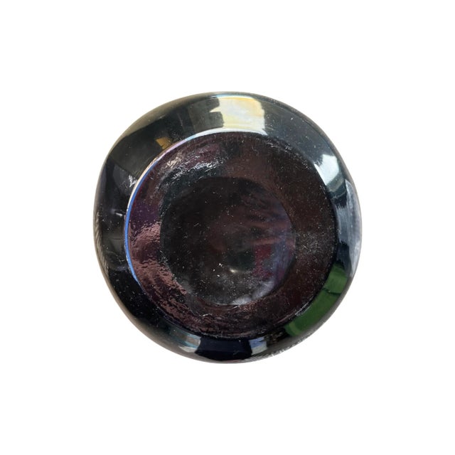 Contemporary Large Contemporary Organic Turquoise Blue Art Glass Vase For Sale - Image 3 of 6