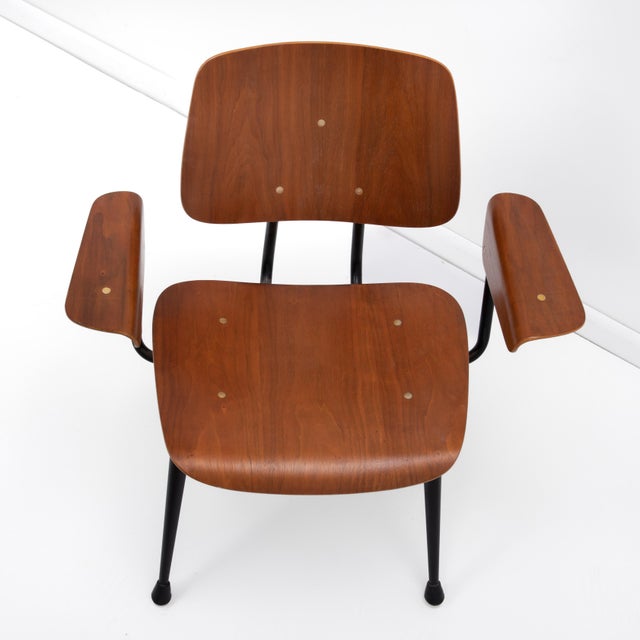 Walnut Brunswick Walnut Plywood Armchairs After Eames DCM Jean Prouvé - A Set of Four For Sale - Image 10 of 18