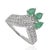 Victorian Victorian Inspired Certified 1.14 Ct Pear Cut Emerald & Diamond Crown Cocktail Ring Size 8 For Sale - Image 3 of 14