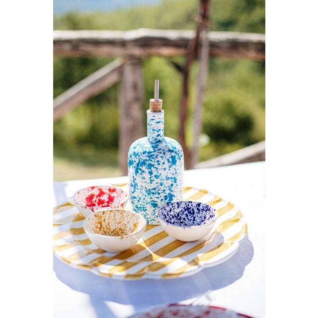 VIETRI VIETRI Amalfitana Cobalt Splatter Olive Oil Bottle For Sale - Image 4 of 11