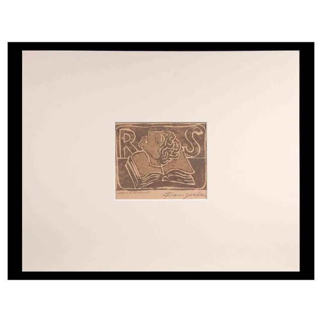 Michel Fingesten, Ex Libris, 1936, Woodcut For Sale