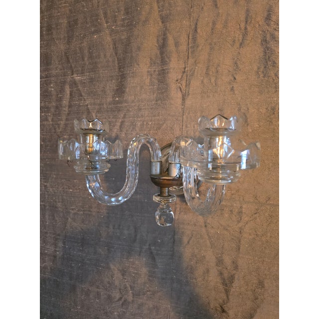 Antique Waterford Attributed Crystal Diamond Cut Sconce For Sale - Image 9 of 9