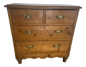 Two Over Two Drawers - Antique Pine Chest of Drawers From England