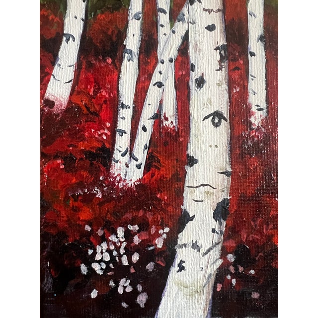 2020s Whispers of the Birch Forest | Original Oil Painting For Sale - Image 5 of 10