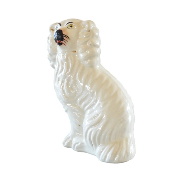 White Barnabas the White Staffordshire Dog and His Portrait by Susannah Carson For Sale - Image 8 of 12