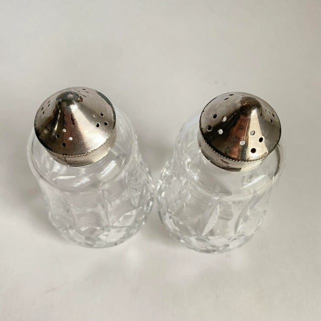 Waterford Vintage Waterford Crystal Silver Plated Salt and Pepper Shakers a Pair For Sale - Image 4 of 10